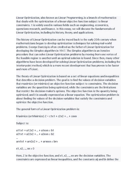 Image result for Optimization of Linear Programming