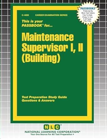 Maintenance Supervisor I, II (Building) : Passbooks: Amazon.in: Books