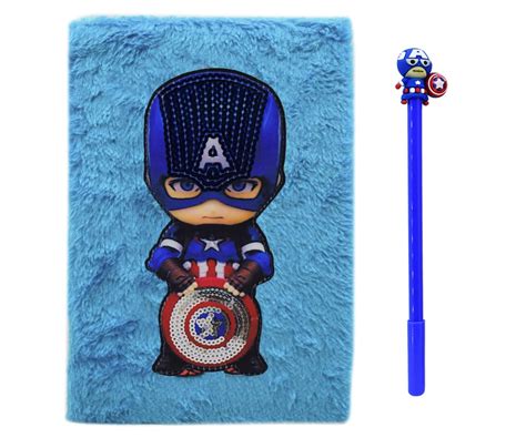 Asera Superman Family Theme Fur Plush Diary with Pen for Kids (21 * 5 ...
