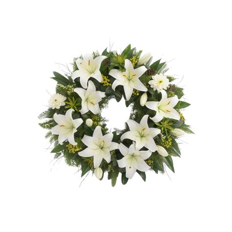 White Lily Funeral Wreath | Premium AI-generated PSD