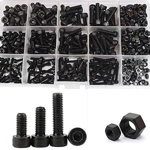 GSK Cut® Alloy Steel Black Screw and Nuts 280 pcs, Grade 12.9 Black M3 ...