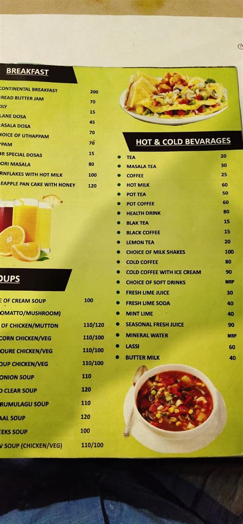Menu at Saravana Restaurant, Amballur