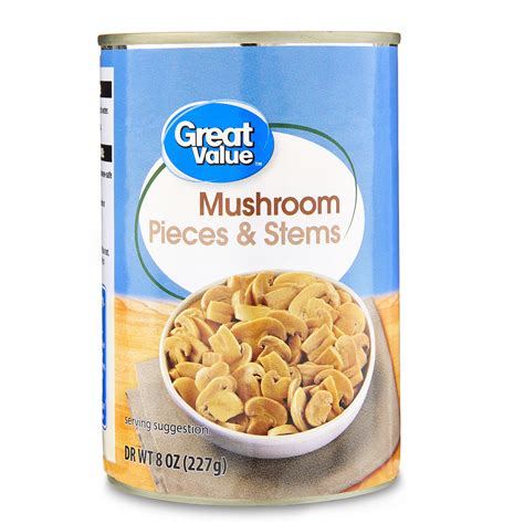 Brandclub - Great Value Mushroom Pieces and Stems Mushroom, 8 oz Can