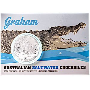 1 pc of 1 oz 2014 R.A.M. Silver Saltwater Crocodile Series "Graham ...