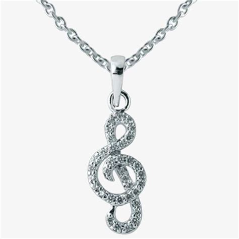 Silver Music Pendant. Embellished With Swarovski Zirconia ~ caratcafe ...