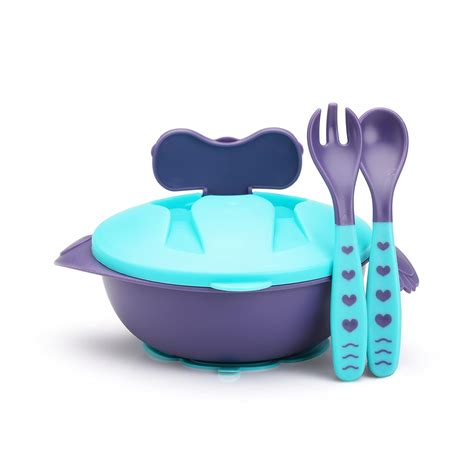 Buy LuvLap Baby Feeding Bowl with Lid, Spoon & Fork Set, for Feeding ...