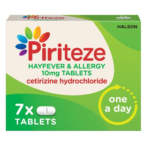 Piriteze Hayfever And Allergy Antihistamine Tablets Allergy Relief ...