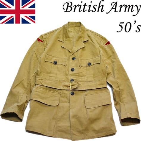 1点物 実物イギリス軍ビンテージ40sサファリブッシュジャケット古着メンズレディースOK90sストリート/スポーツ軍服アウター軍物英軍 ...