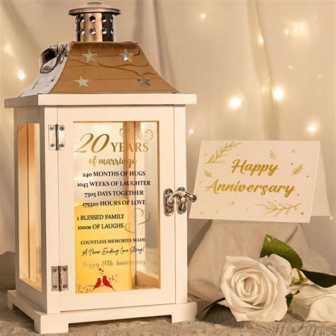 Amazon.com: 20th Wedding Anniversary Lantern, Happy 20 Years ...