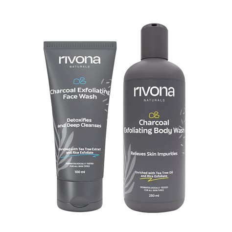 Rivona Naturals Charcoal Fresh Detox Duo Combo of Charcoal Exfoliating ...