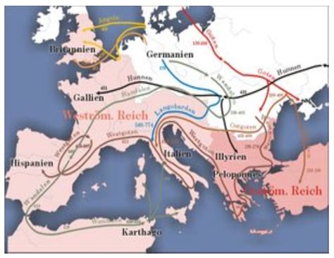 2nd-5th century migrations Germanic people | Europa, Historia antigua ...