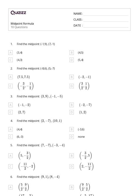 Image result for Midpoint Formula Problems