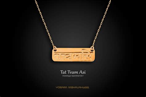 Tat Tvam Asi Gold Pendant, Sanskrit Yoga Necklace - Etsy