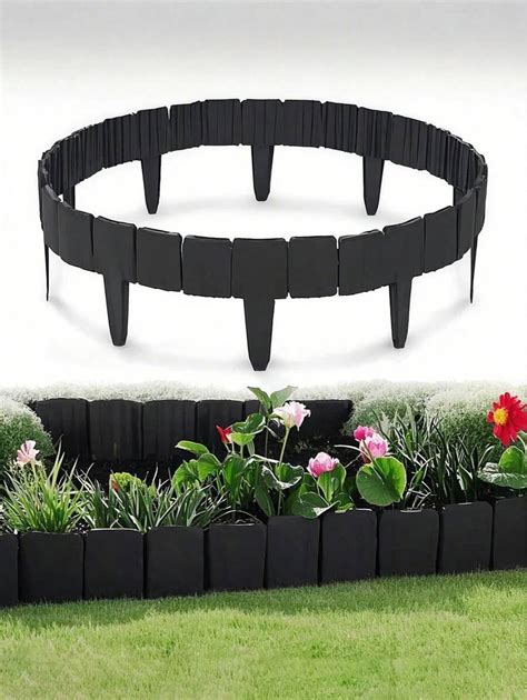 1/5pcs-Landscape Edging Border, 16FT Garden Edging Border Plastic Lawn ...