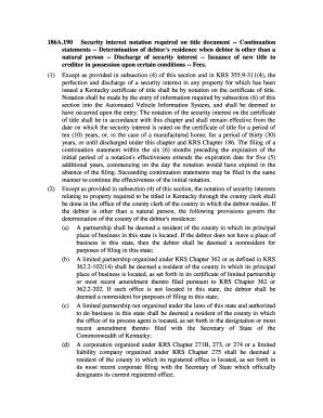 Fillable Online lrc ky 186A.190 Security interest notation required on ...