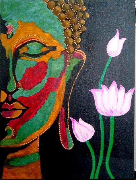 Rm Arts Gallery Hard Canvas Wall Painting of Buddha (Multicolour ...