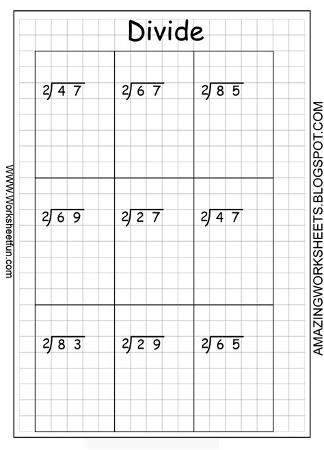 Image result for Printable Long Division Worksheets