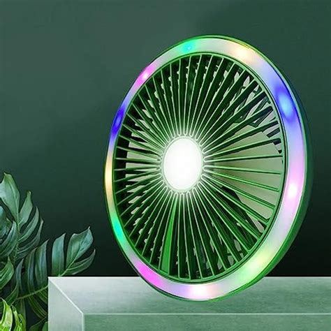 Buy Lukzer 1PC Mini Table Lamp Colorful Portable Fan USB Rechargeable ...
