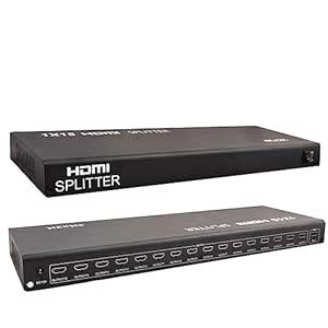 XIKKART HDMI Splitter 1 in 16 Out, 16 Port HDMI Distributor Mirror ...