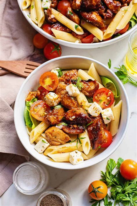 BBQ Chicken & Feta Pasta Salad