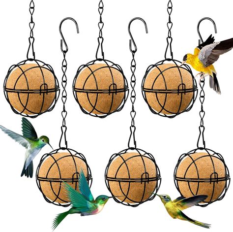 Bird Fat Ball Feeders Hanging 6 Pcs Bird Feeder Metal Fat Balls, Fat ...