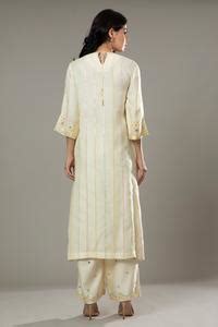 Buy Ivory Silk Organza Floral Pattern, French Vanilla Hand Embroidered ...