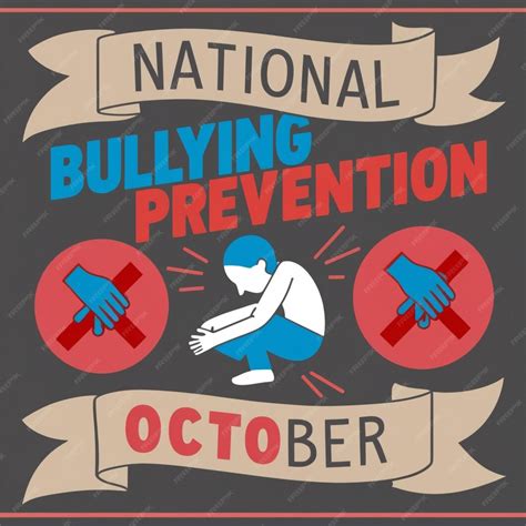 National Bullying Prevention Month in October Vector Illustration ...