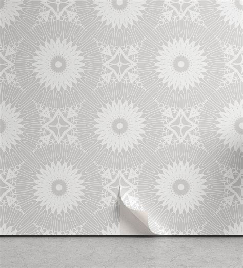 Ambesonne Retro Peel & Stick Wallpaper for Home, Muted Floral Motifs ...