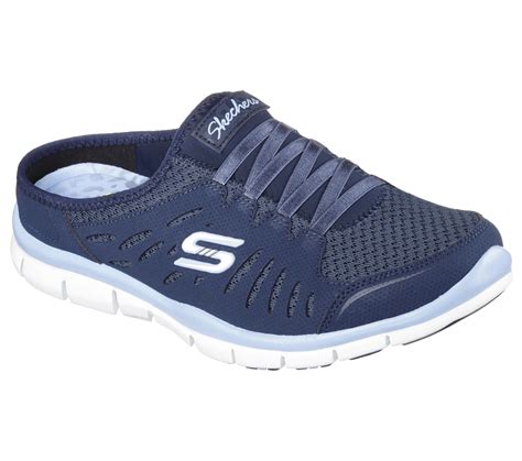 Skechers Women's No Limits Navy/Sky Blue Slip-On Athletic Shoe