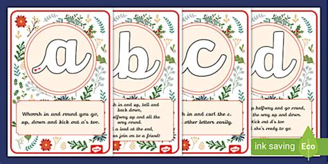 Winter Botanical Themed Letter Formation Rhyme Display Posters