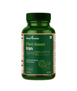 Smart Greens Plant Based Iron with Ferrous Fumarate,Vitamin C,Spinach ...
