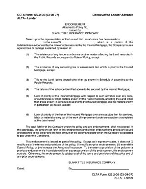 Clta 122 - Fill Online, Printable, Fillable, Blank | pdfFiller