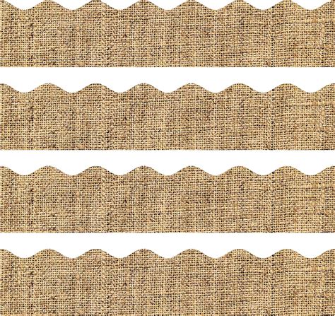 Buy Burlap Scalloped Border Trim - Bulletin Borders Stickers, 50 ft ...
