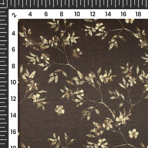 Dark Brown And Beige Leaf Printed Exclusive Shirting Fabric – Fabcurate