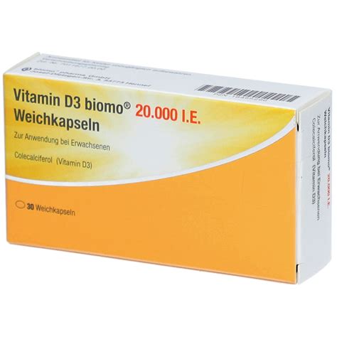 VITAMIN D3 BIOMO 20.000 I.E. Weichkapseln 30 St mit dem E-Rezept kaufen ...