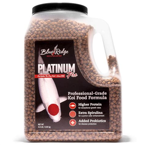 Blue Ridge Fish Food Pellets [4.5lb], Koi and Goldfish Platinum ...