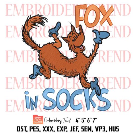 Fox In Socks Embroidery Design at Lura Doty blog