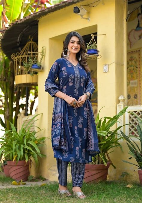 Dhruvi 136 Ethnic Wear Rayon Kurti Pant With Dupatta Collection ...