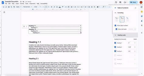 Image result for How to Add Table of Contents in Google Docs