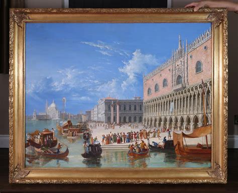 Carnevale di Venezia - Large 19th Century Oil Painting of Venice Italy Canaletto For Sale at 1stDibs