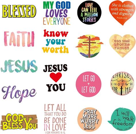 Buy Jesus Christian Stickers Pack, Inspirational Faith Stickers Decals ...