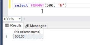 Format Function in MS SQL Server 的图像结果