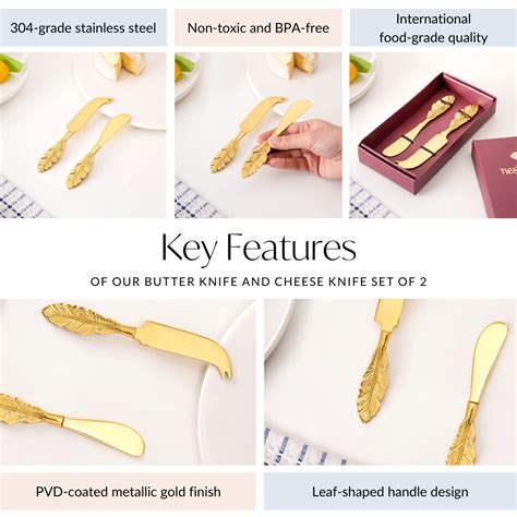 Luxury Gold Butter Knife And Cheese Knife Set Of 2 Online - Premium ...