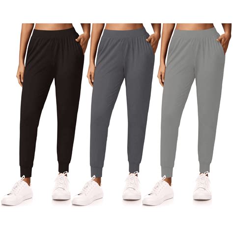 Sweet Hearts 3-Pack Womens Joggers with Pockets- Elastic Waist Soft ...