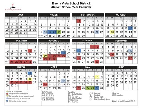 Buena Vista School District Calendar 25-26 Revised [PDF] - EduCounty