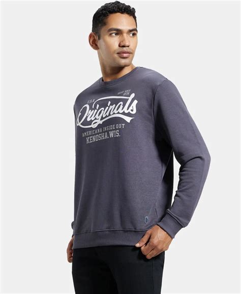 Buy Super Combed Cotton Rich French Terry Printed Sweatshirt with ...