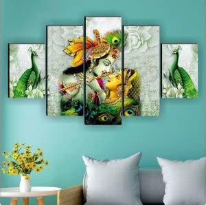 saf Radha Krishna Religious UV Textured Wall for Home decorative ...