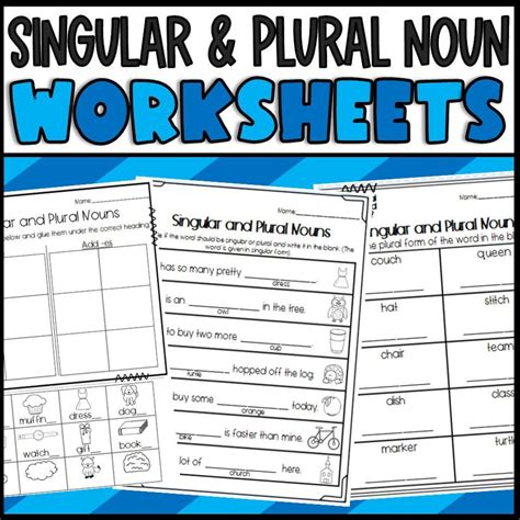 Singular and Plural Noun Worksheets: First and Second Grade - Etsy