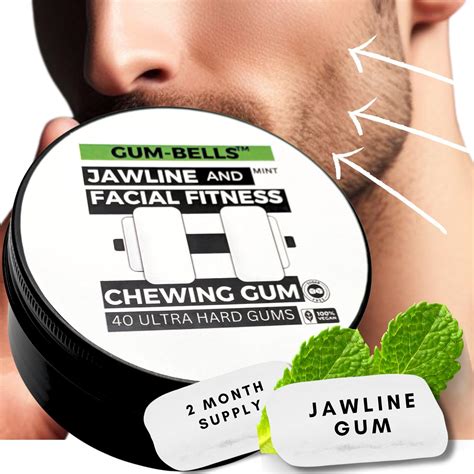 Amazon.com : JAWLINER Fitness Chewing Gum (2 months pack) Jawline Sugar ...
