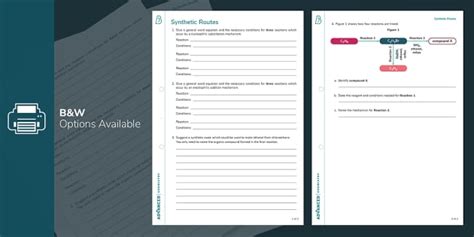 AS Level Chemistry Synthetic Routes Worksheet (teacher made)